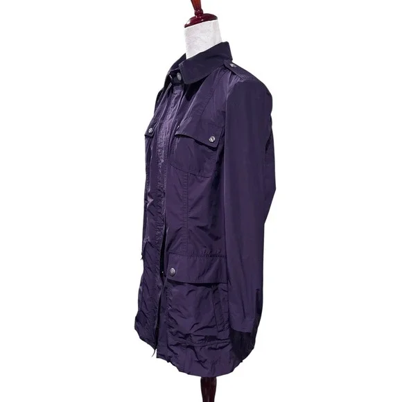 Burberry Brit Jacket Women's 12 Purple Nova Collar Back/Lining No Belt Or Hood‎